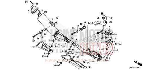 EXHAUST MUFFLER CB500FAE de 2014